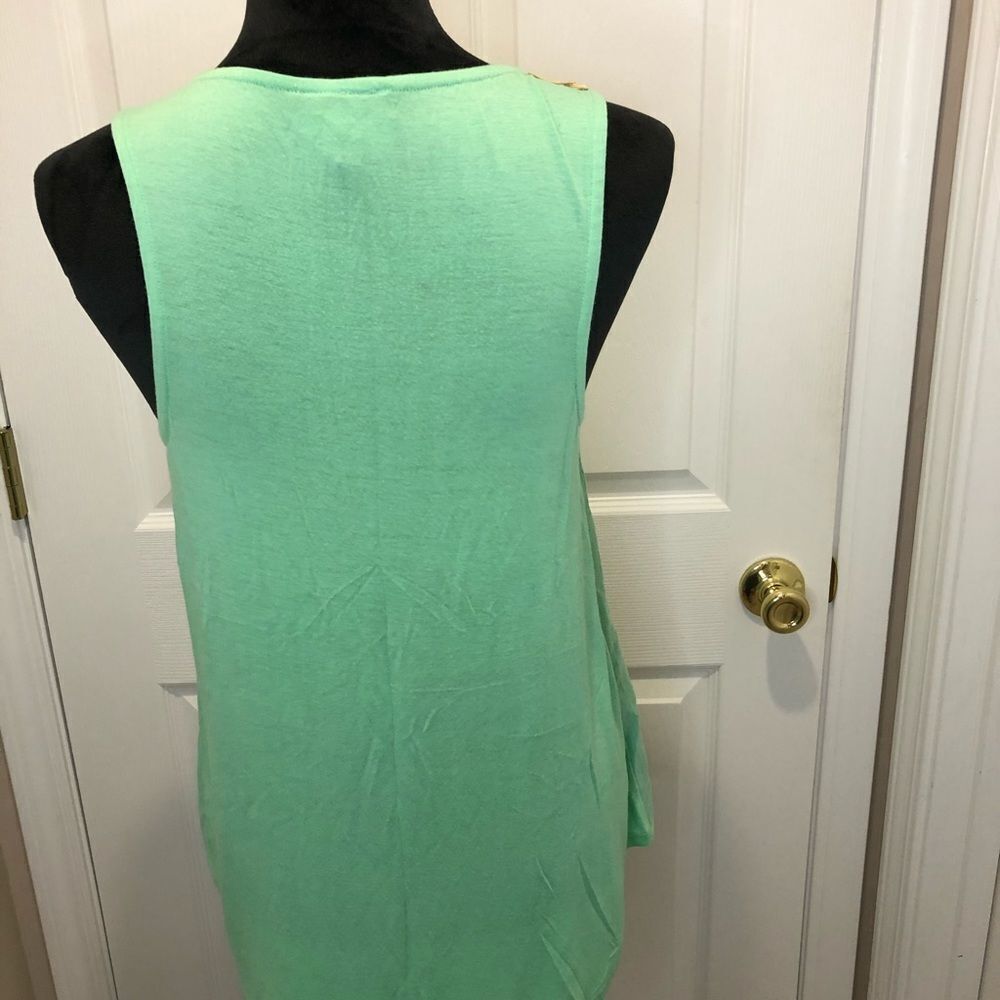Liv Los Angeles mint green beaded tank blouse - Picture 5 of 10